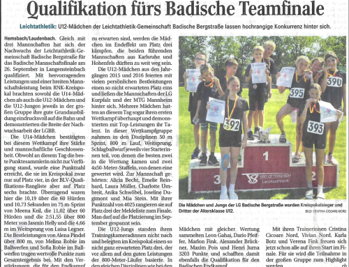 Qualifikation fürs Badische Teamfinale