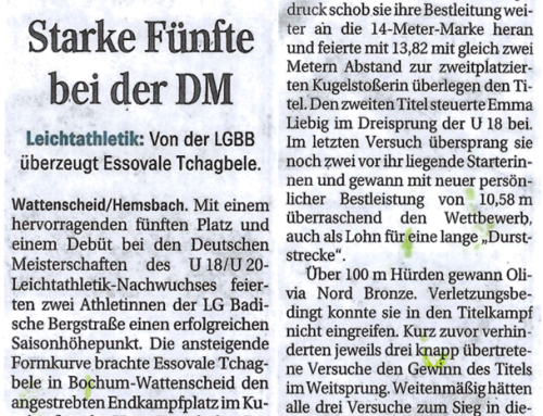 Starke Fünfte bei der DM